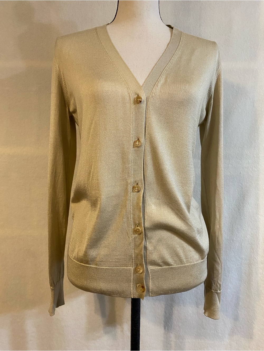 Ralph Lauren Purple Label 100% silk v-neck long sleeve cardigan sweater